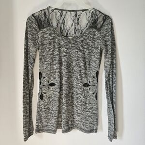 Miss Me lace and rhinestone top size large